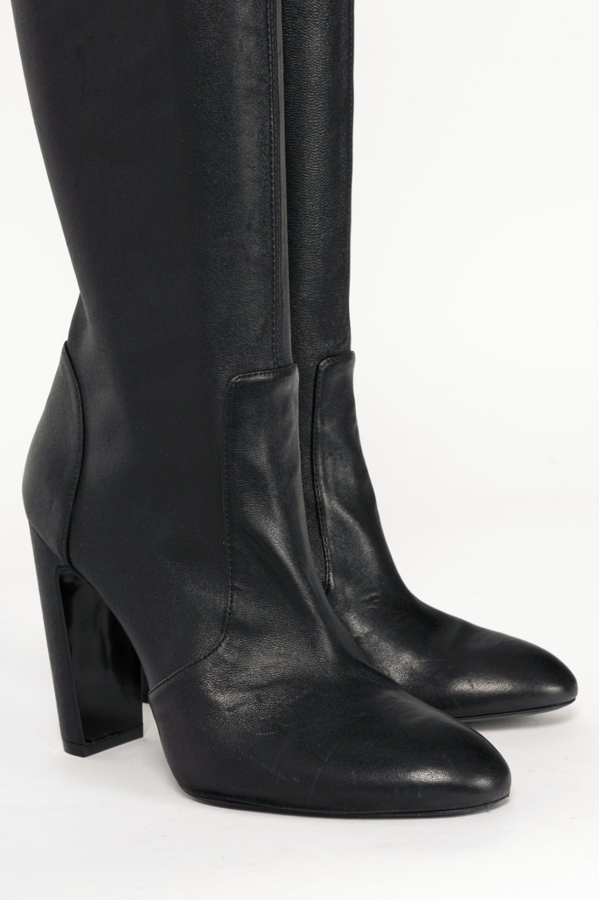 Stuart Weitzman Vidaland 100 Black Leather Thigh-High Boots