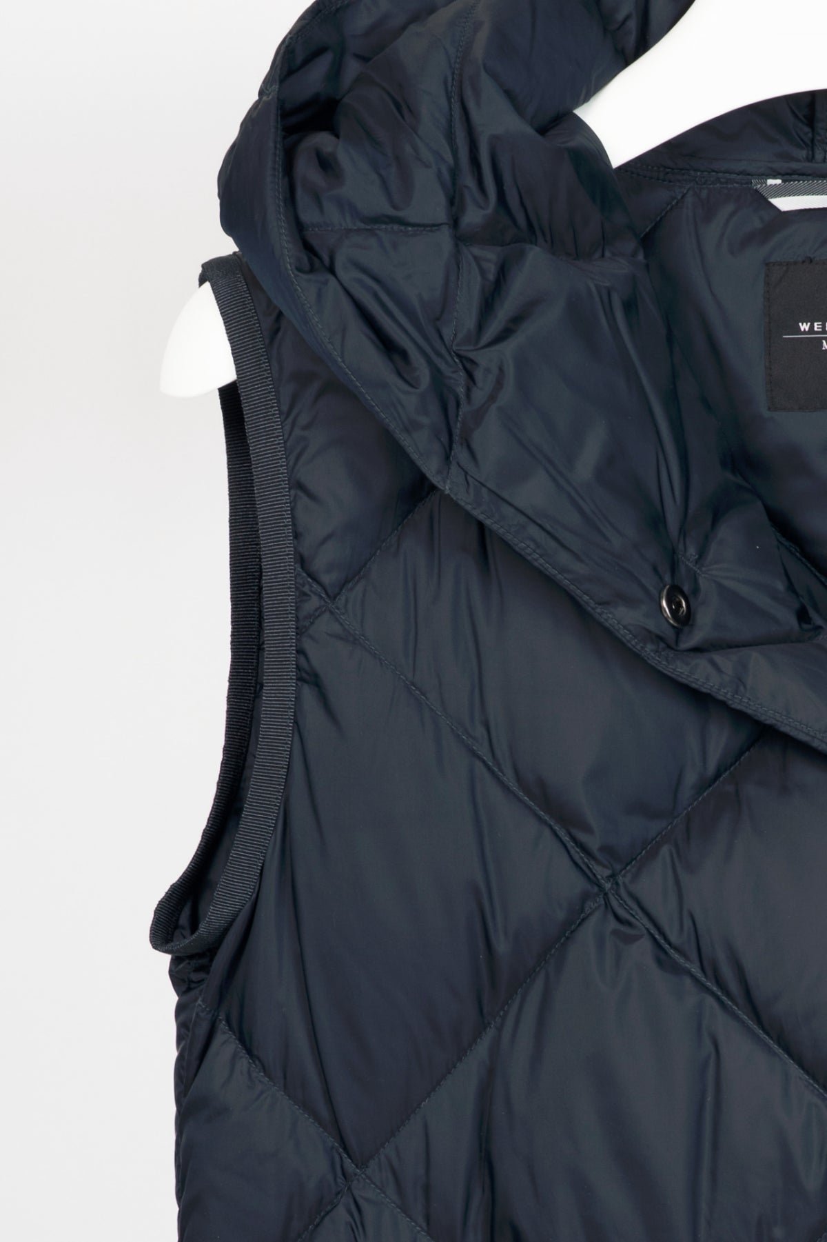 Weekend Max Mara Frutto Navy Hooded Quilted Down Puffer Vest