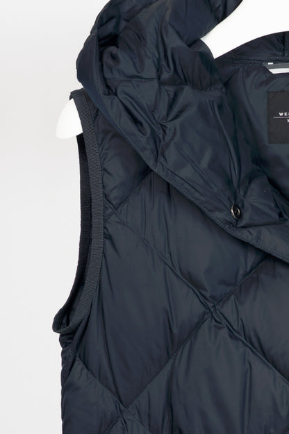 Weekend Max Mara Frutto Navy Hooded Quilted Down Puffer Vest