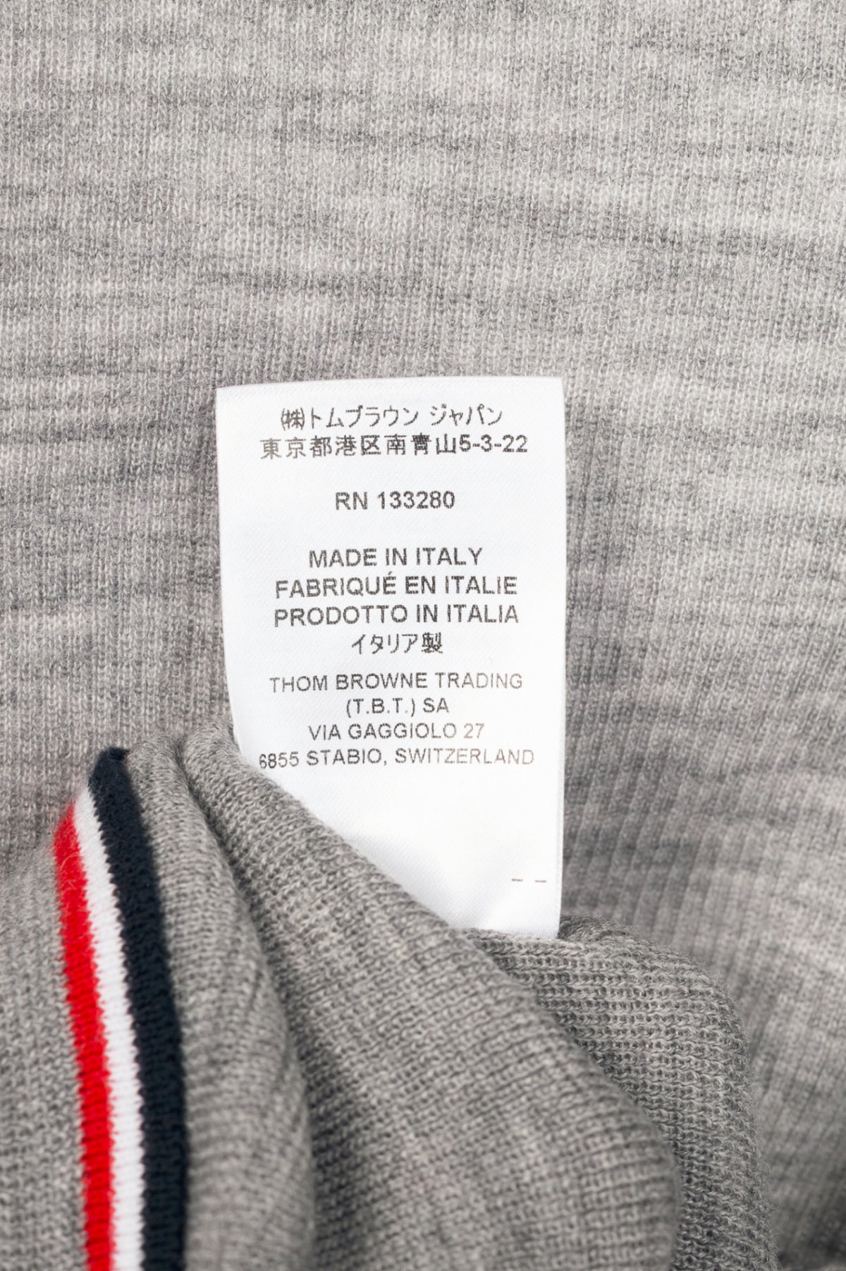 Thom Browne PF23 Grey Fine-Knit Rollneck Wool Sweater