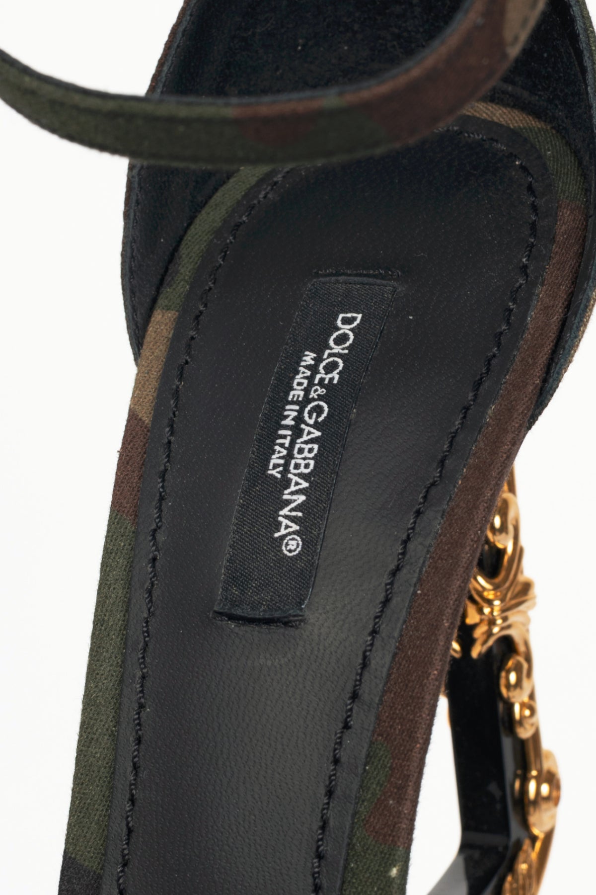 Dolce & Gabbana Camouflage Patchwork Baroque DG-Heel Sandals
