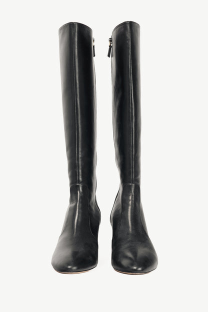 Stuart Weitzman Yuliana 60 Black Dress Nappa Knee-High Boots