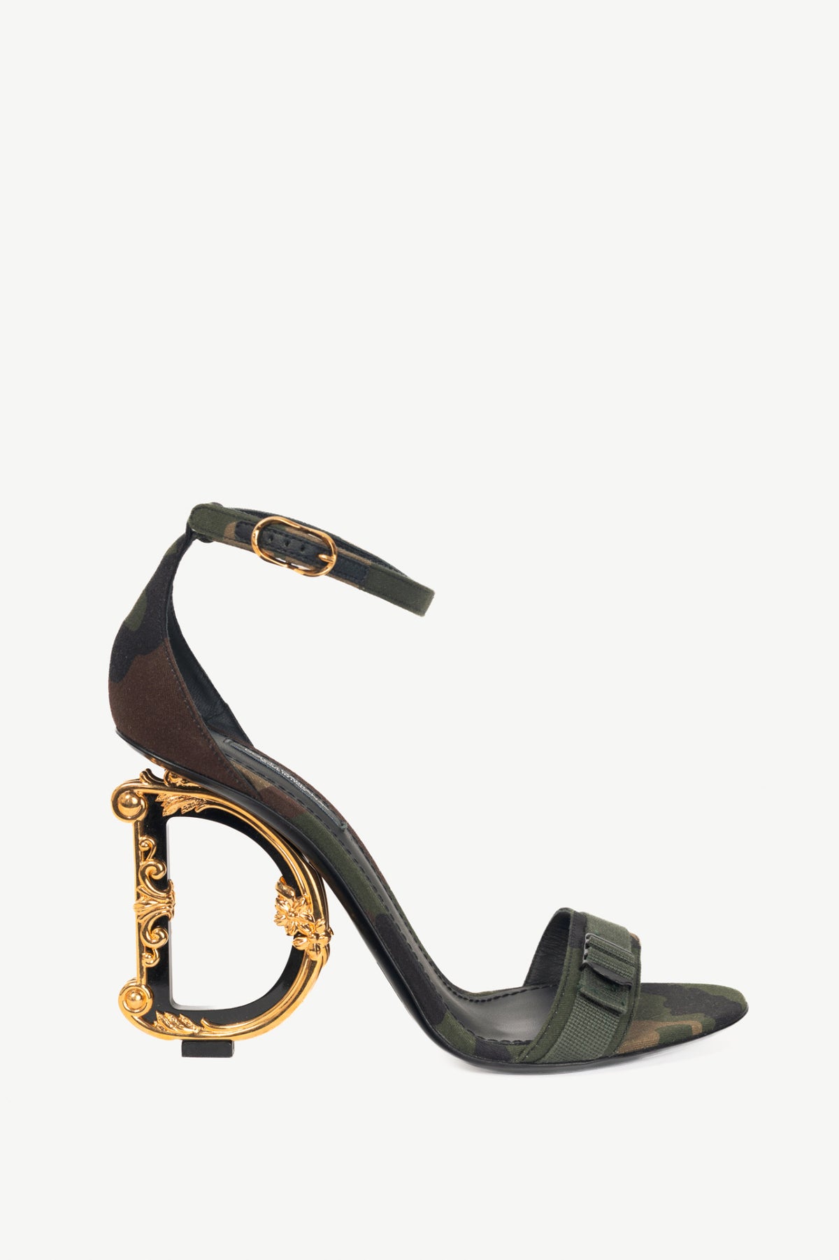 Dolce & Gabbana Camouflage Patchwork Baroque DG-Heel Sandals
