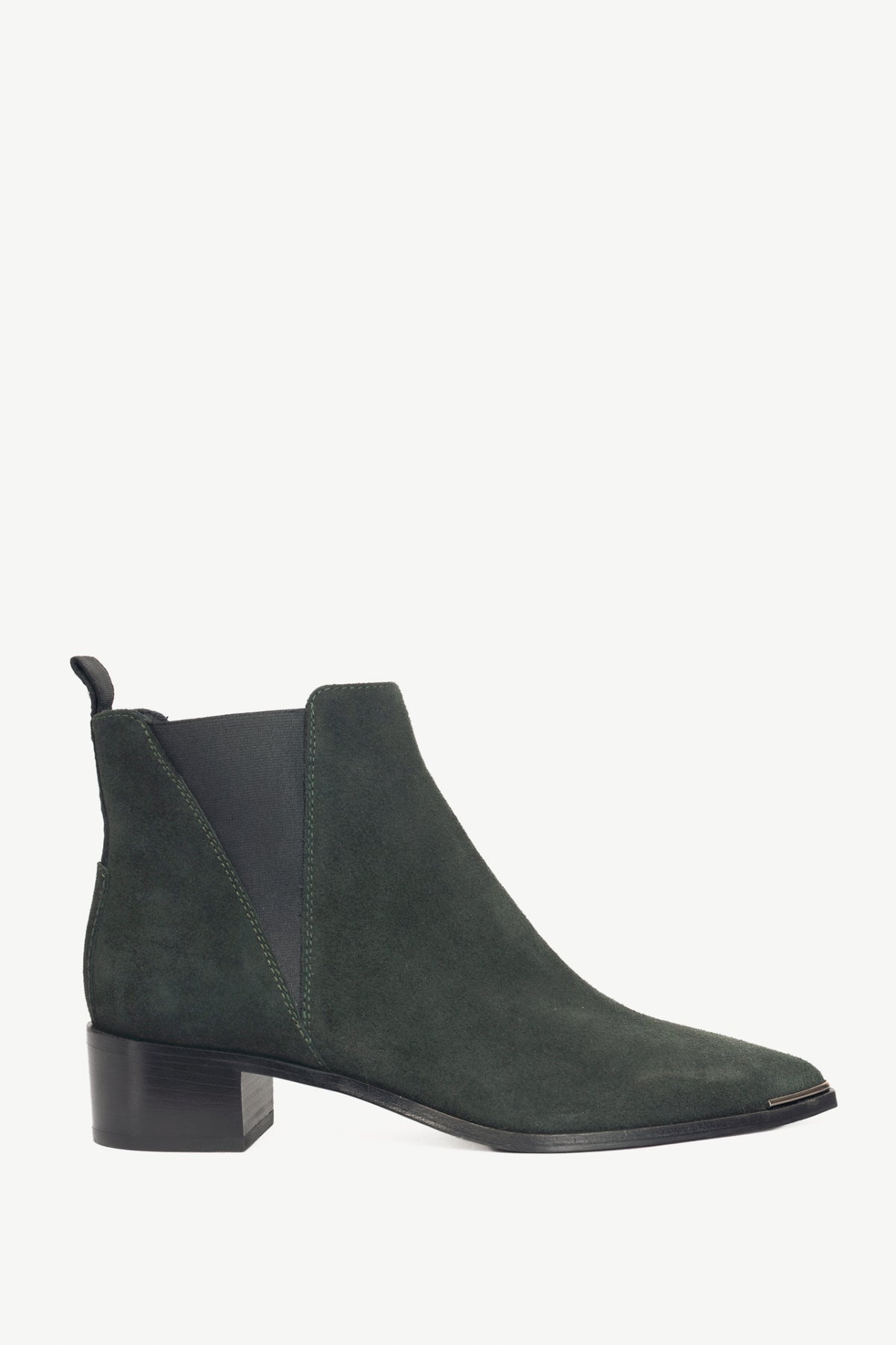 Acne Studios Jensen "Emerald Green" Suede Pointed-Toe Chelsea Boots