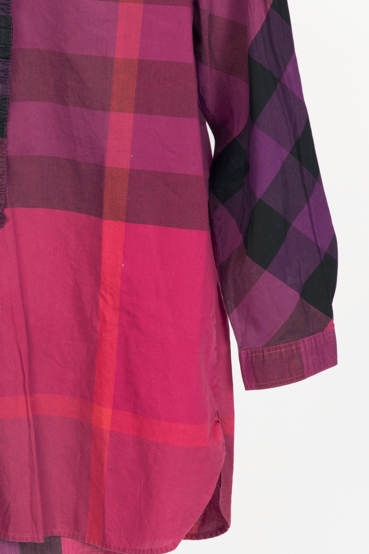 Burberry Brit Pink Check Cotton-Poplin Buttoned Tunic