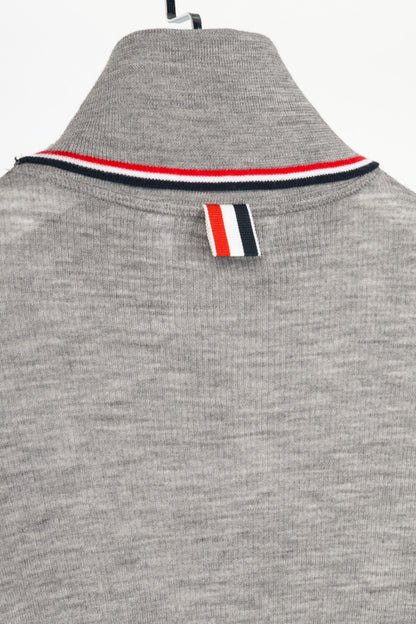 Thom Browne PF23 Grey Fine-Knit Rollneck Wool Sweater