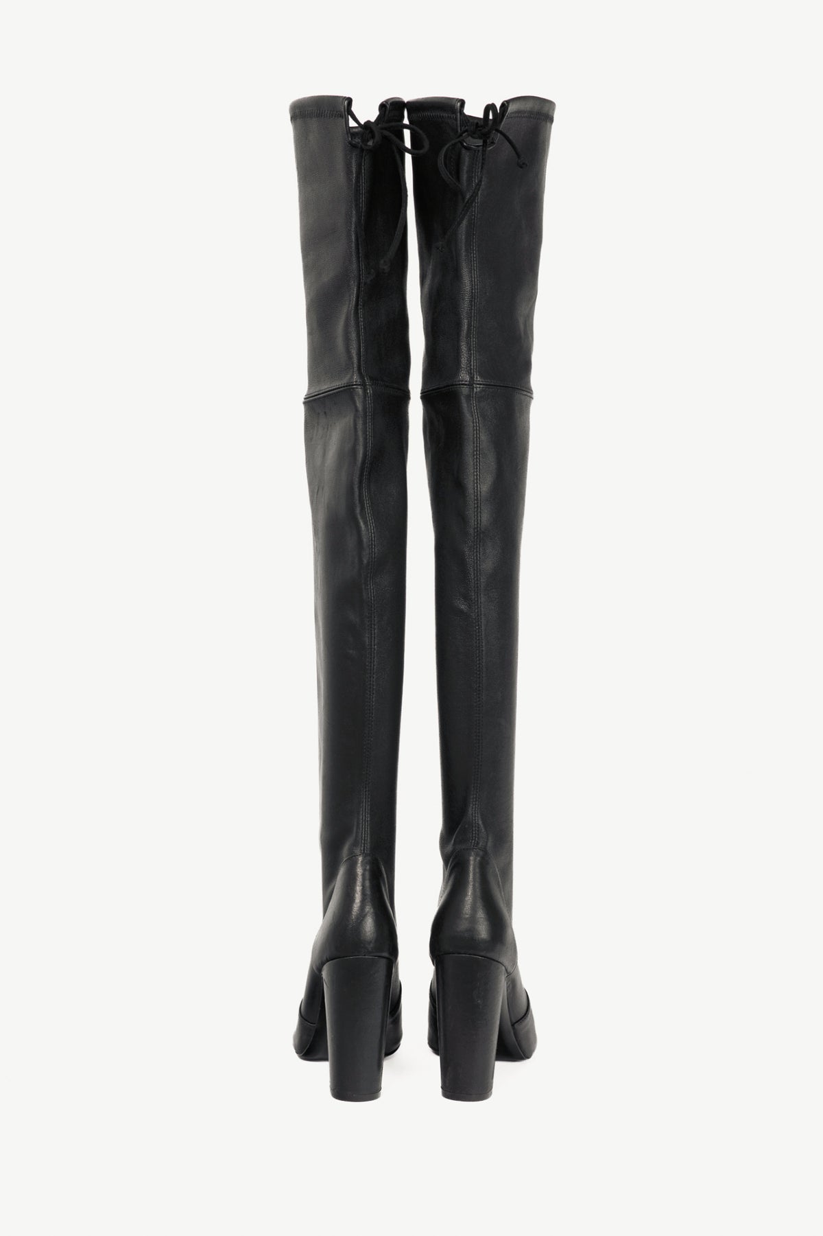Stuart Weitzman Vidaland 100 Black Leather Thigh-High Boots