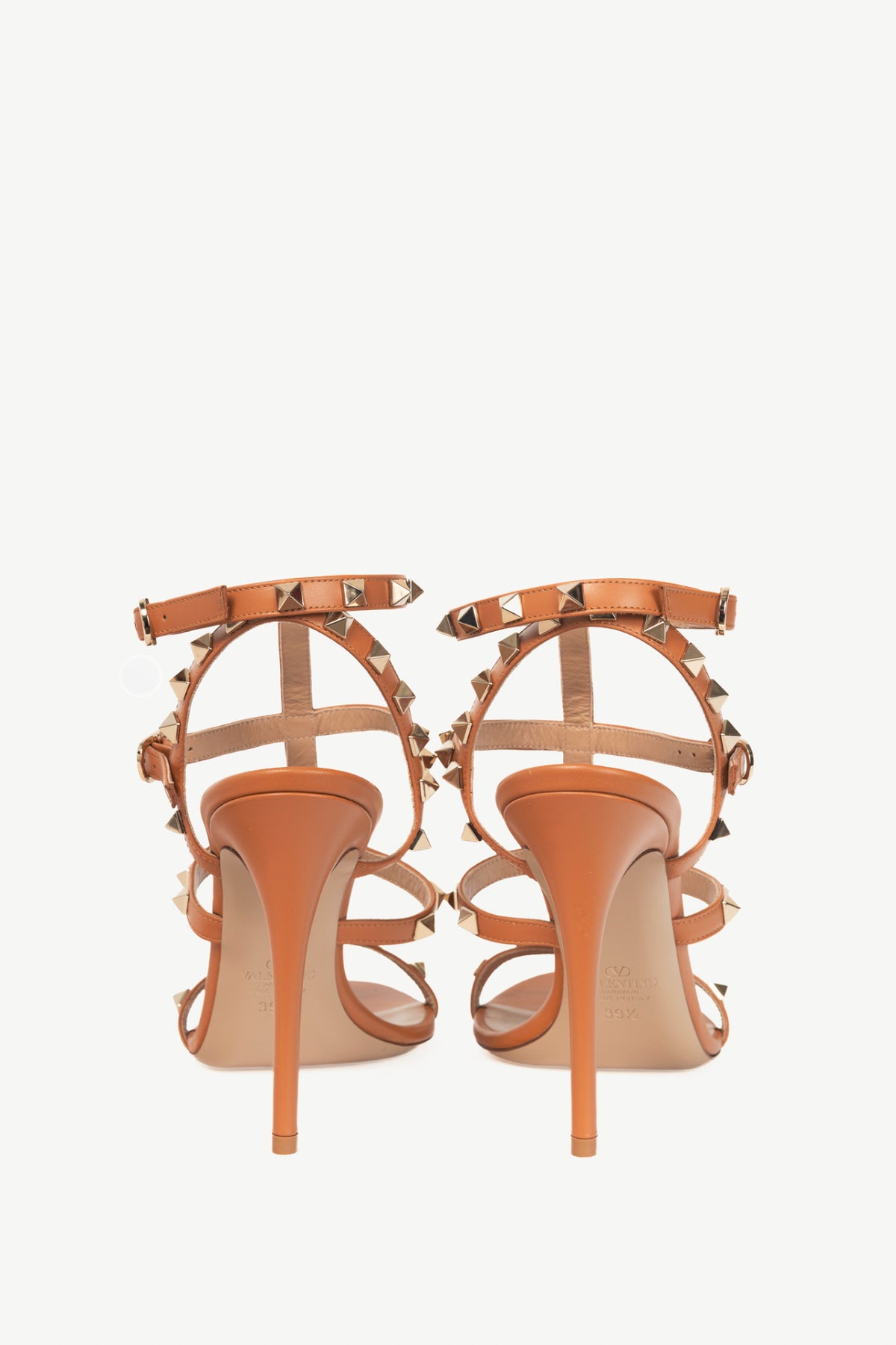 Valentino Garavani Almond Leather Rockstud Caged Sandals