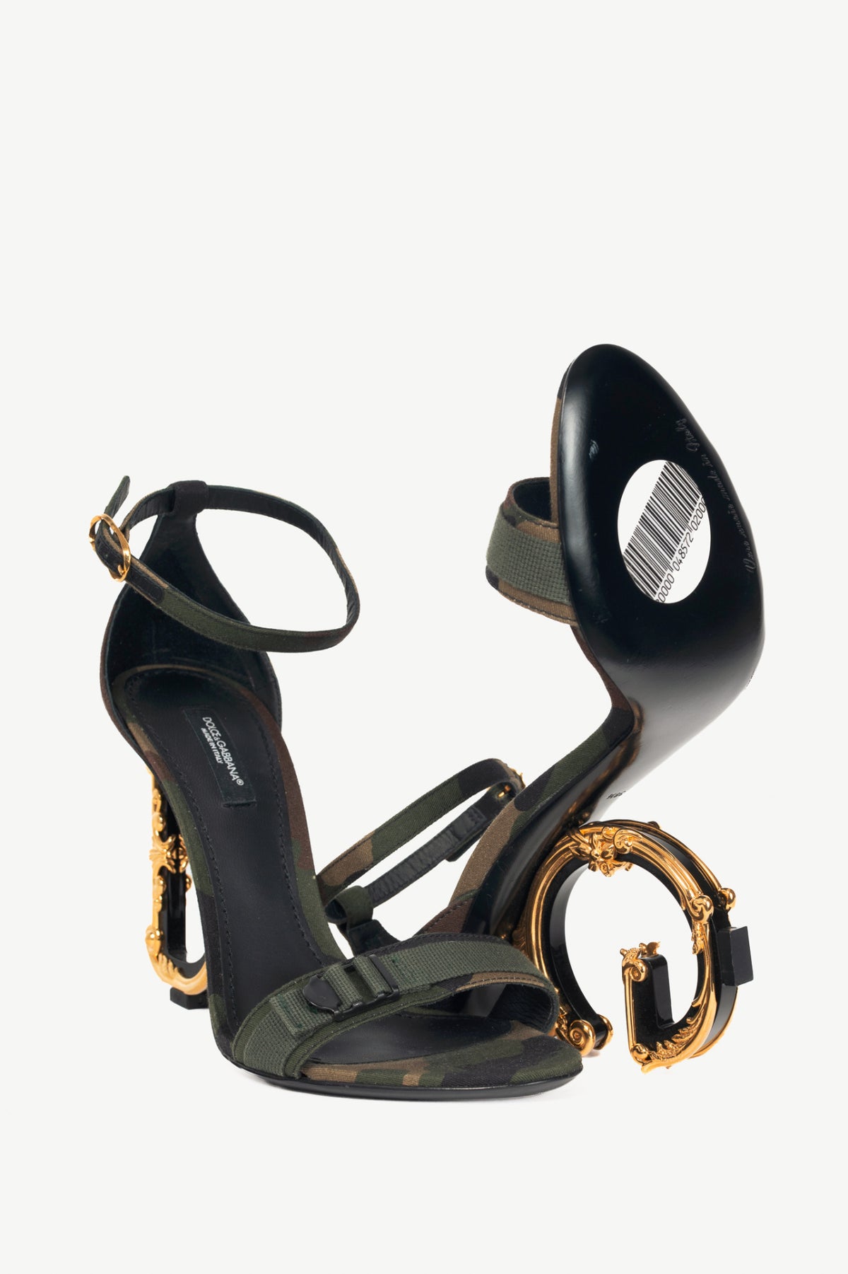 Dolce & Gabbana Camouflage Patchwork Baroque DG-Heel Sandals
