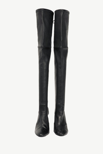Stuart Weitzman Vidaland 100 Black Leather Thigh-High Boots