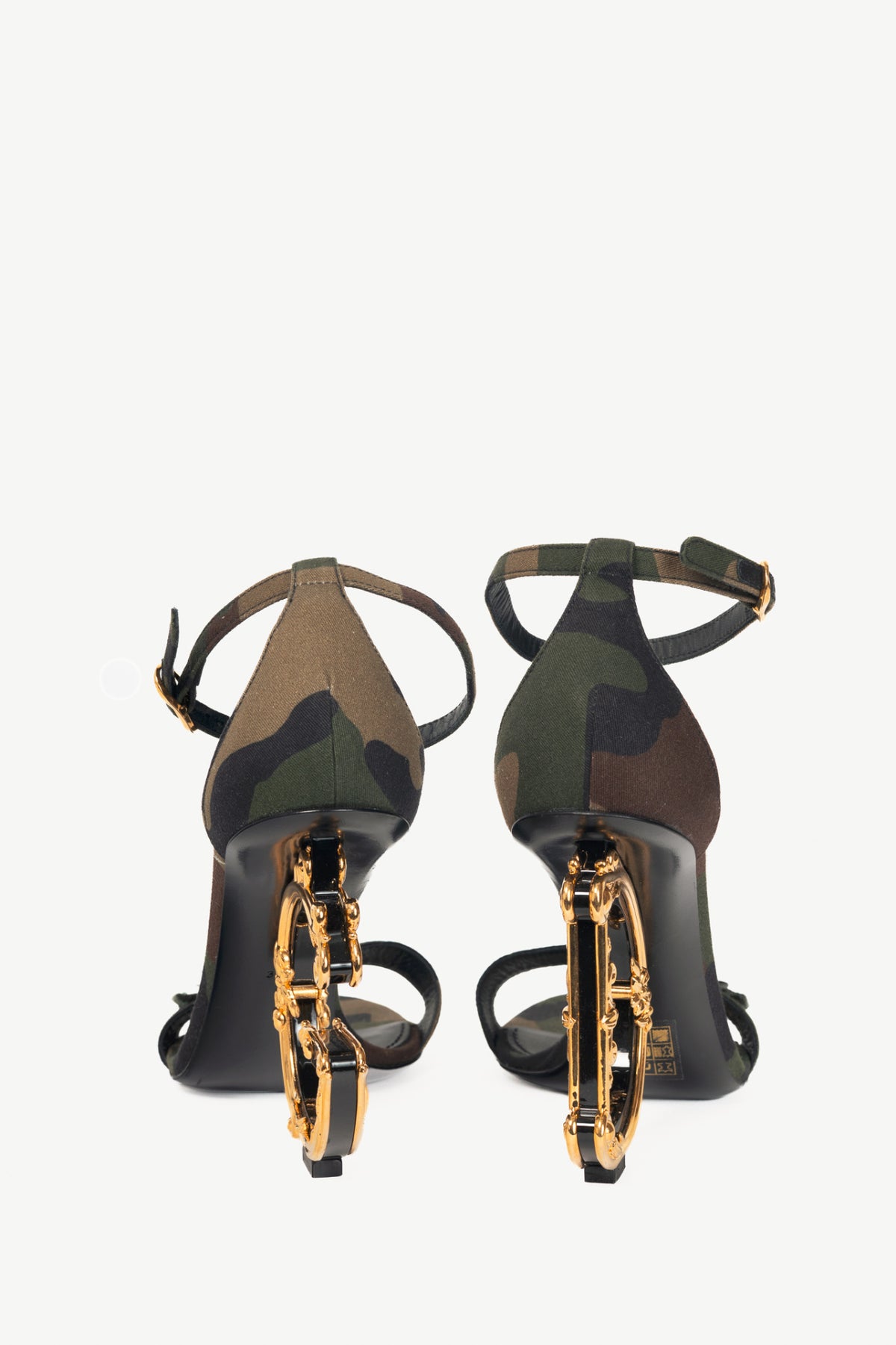 Dolce & Gabbana Camouflage Patchwork Baroque DG-Heel Sandals