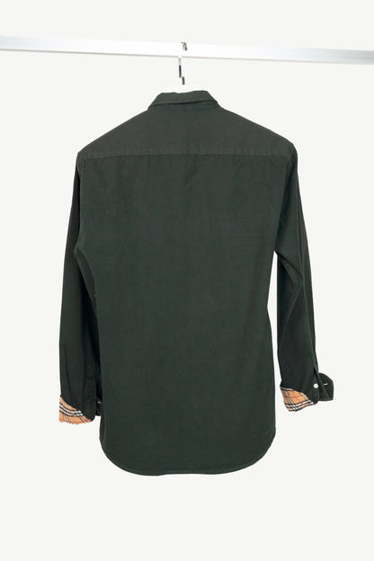 Burberry Brit Green Linen & Cotton-Twill Buttoned Shirt
