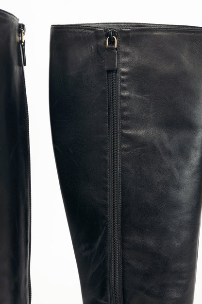 Stuart Weitzman Yuliana 60 Black Dress Nappa Knee-High Boots