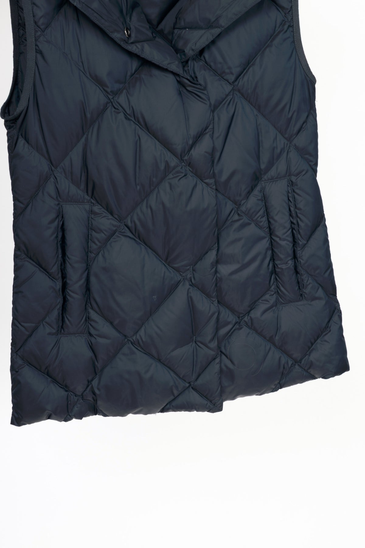 Weekend Max Mara Frutto Navy Hooded Quilted Down Puffer Vest