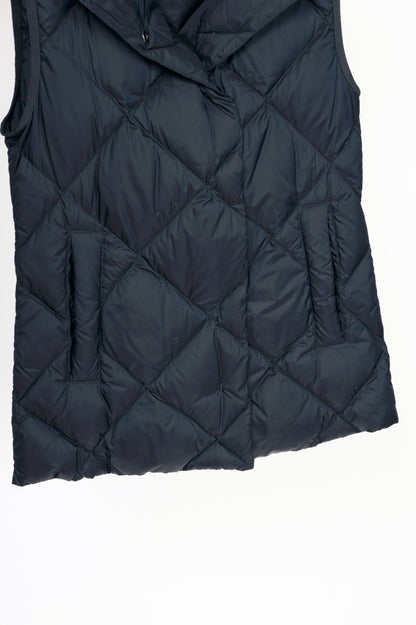 Weekend Max Mara Frutto Navy Hooded Quilted Down Puffer Vest