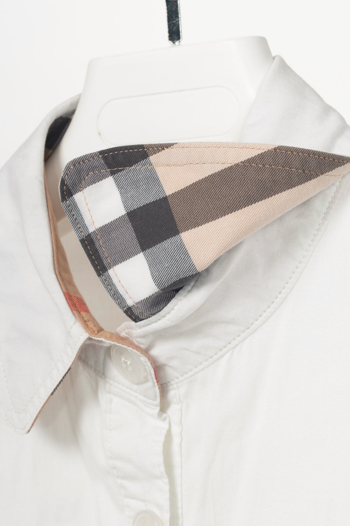 Burberry White Cotton-Poplin Utility Mini Shirt Dress