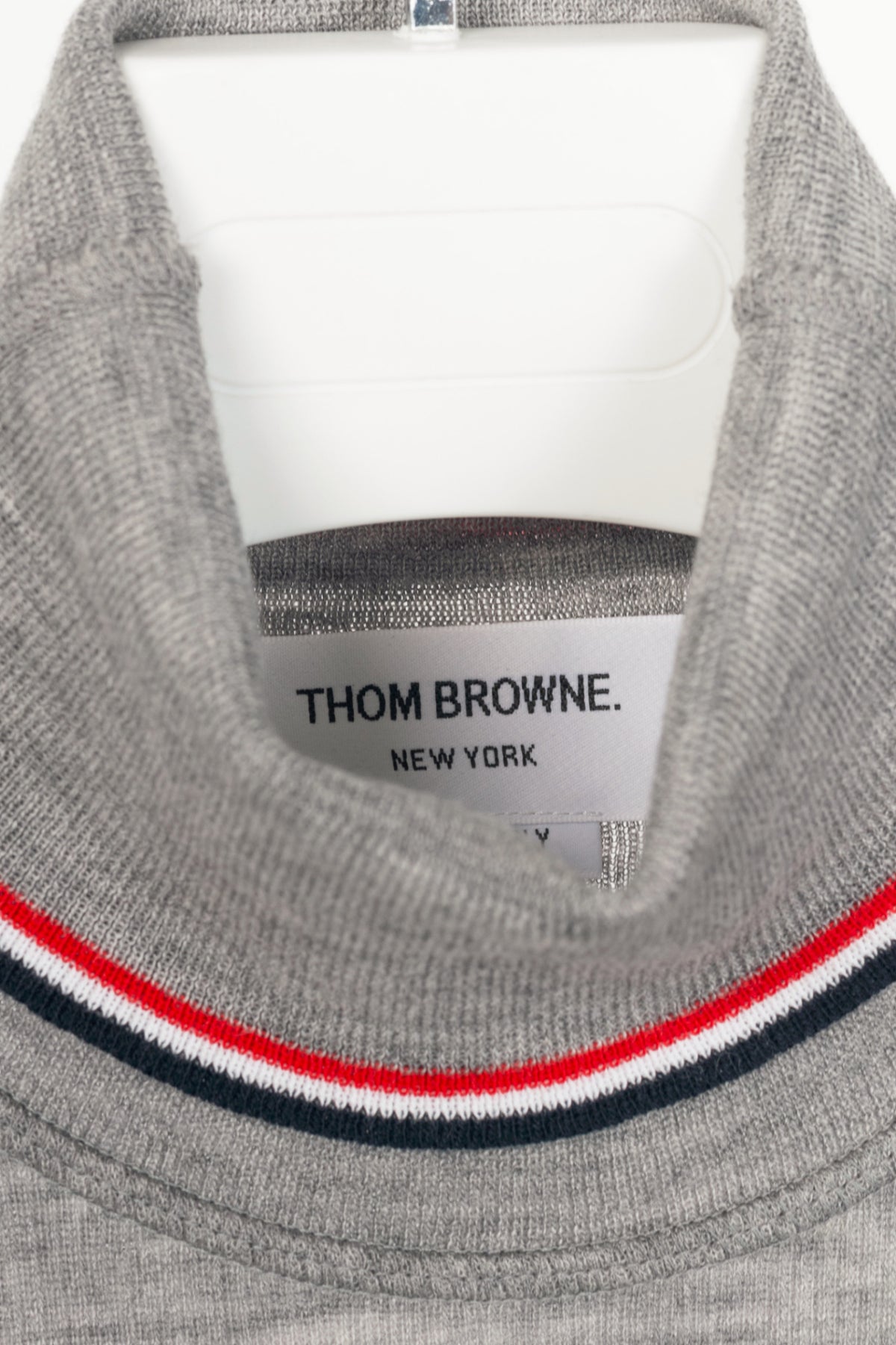 Thom Browne PF23 Grey Fine-Knit Rollneck Wool Sweater