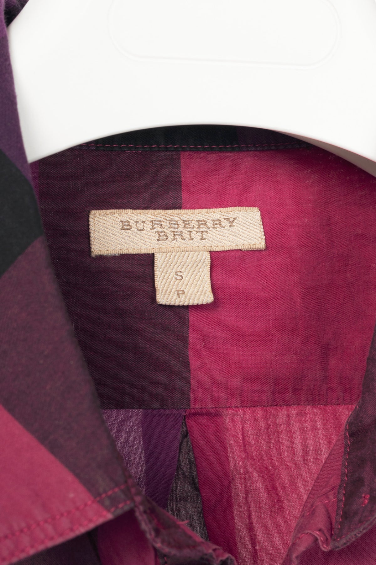 Burberry Brit Pink Check Cotton-Poplin Buttoned Tunic