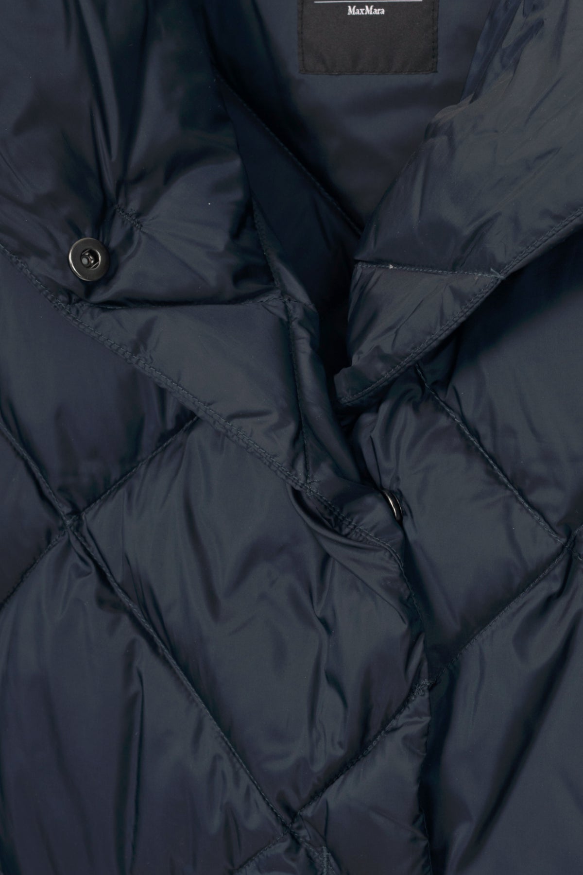 Weekend Max Mara Frutto Navy Hooded Quilted Down Puffer Vest
