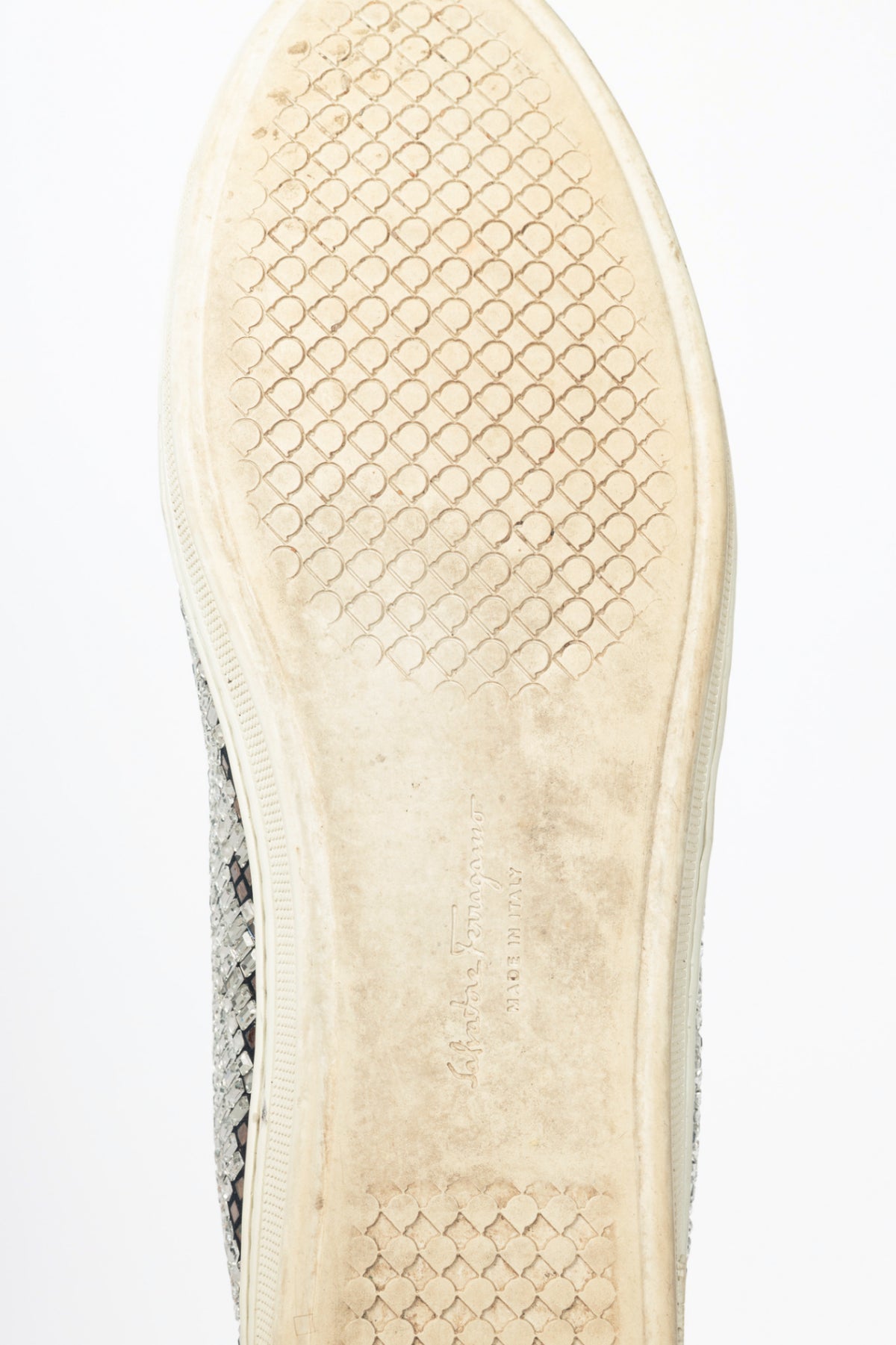 Salvatore Ferragamo Ruffina Navy Embellished Bow Flats