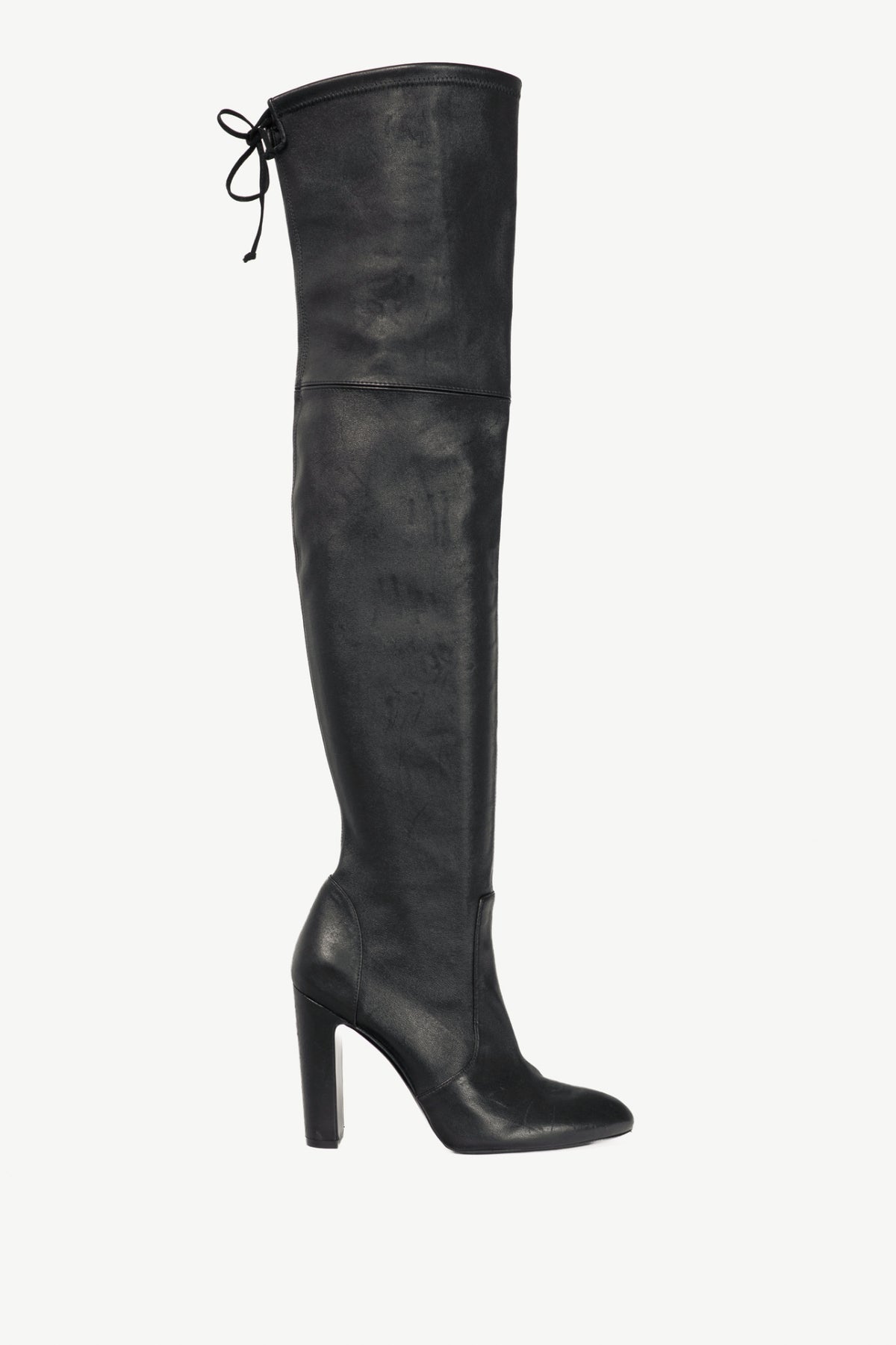Stuart Weitzman Vidaland 100 Black Leather Thigh-High Boots