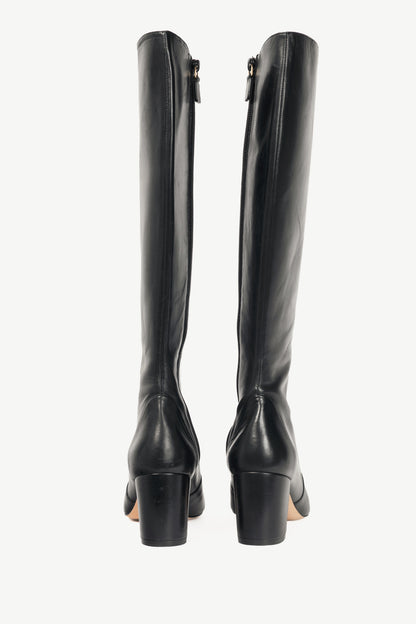 Stuart Weitzman Yuliana 60 Black Dress Nappa Knee-High Boots