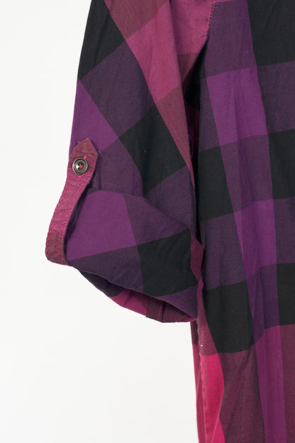 Burberry Brit Pink Check Cotton-Poplin Buttoned Tunic
