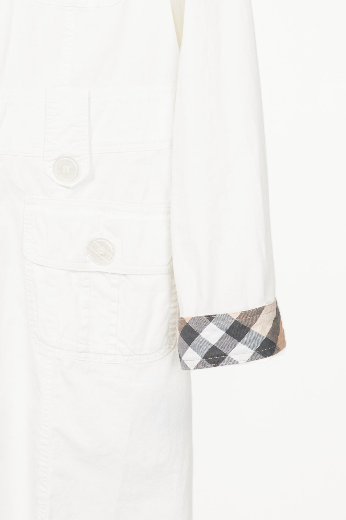 Burberry White Cotton-Poplin Utility Mini Shirt Dress