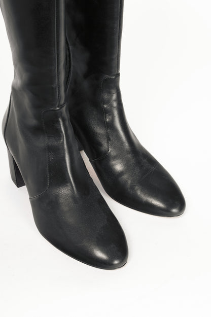 Stuart Weitzman Yuliana 60 Black Dress Nappa Knee-High Boots