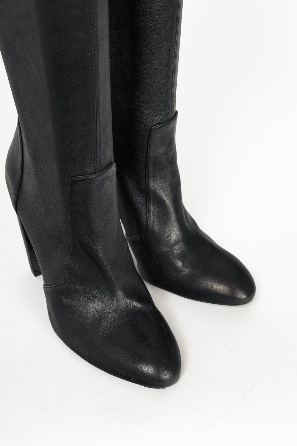 Stuart Weitzman Vidaland 100 Black Leather Thigh-High Boots