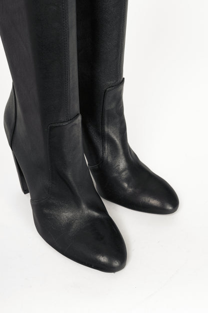 Stuart Weitzman Vidaland 100 Black Leather Thigh-High Boots