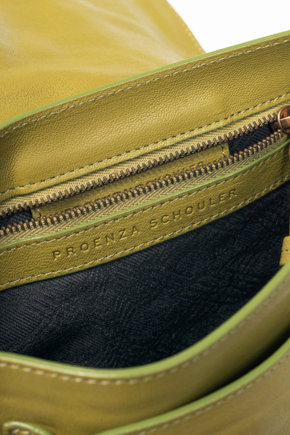 Proenza Schouler PS 1 Pouch Green Leather Crossbody