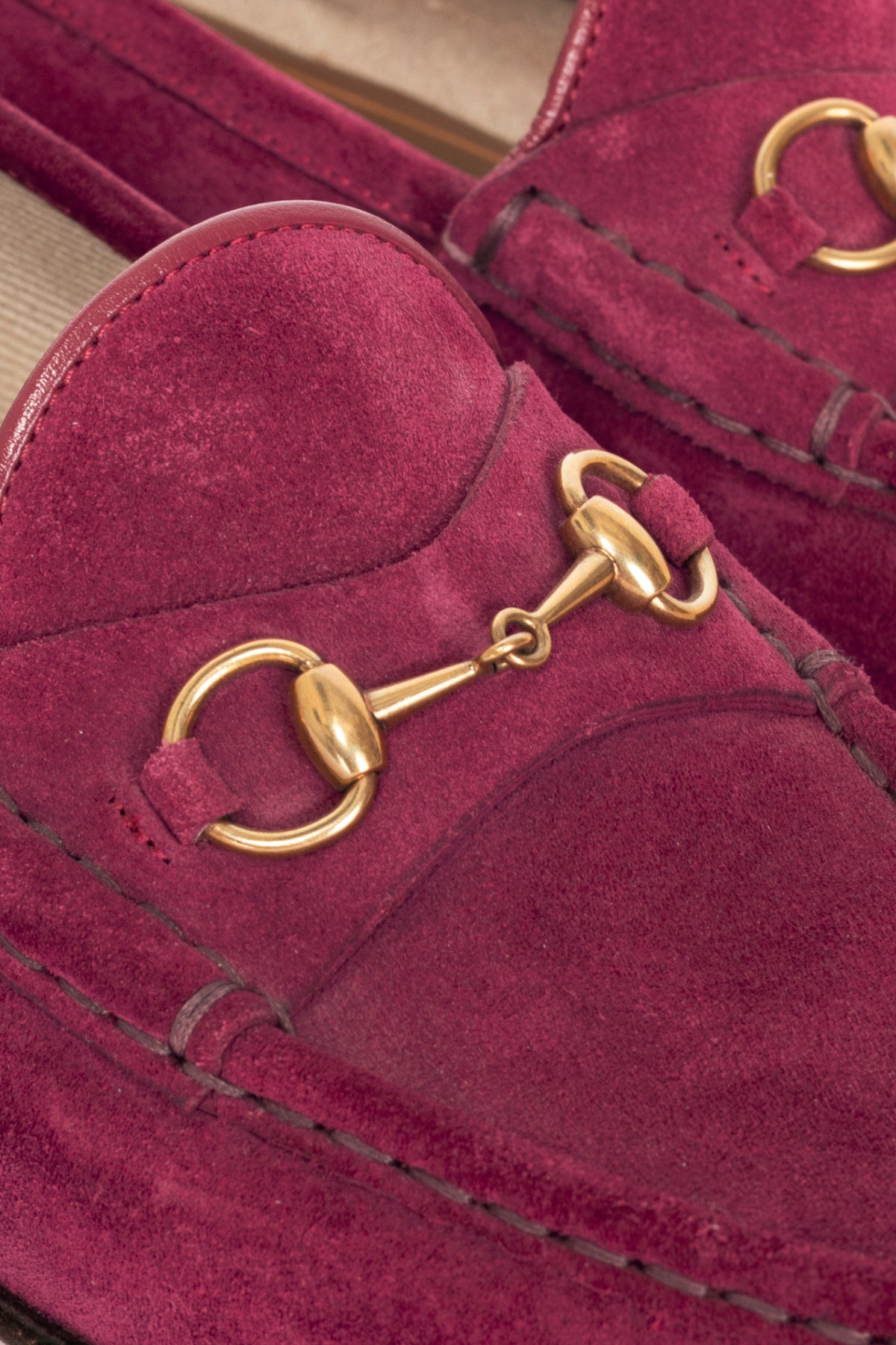 Gucci 1953 Fuchsia Suede Horsebit Loafers