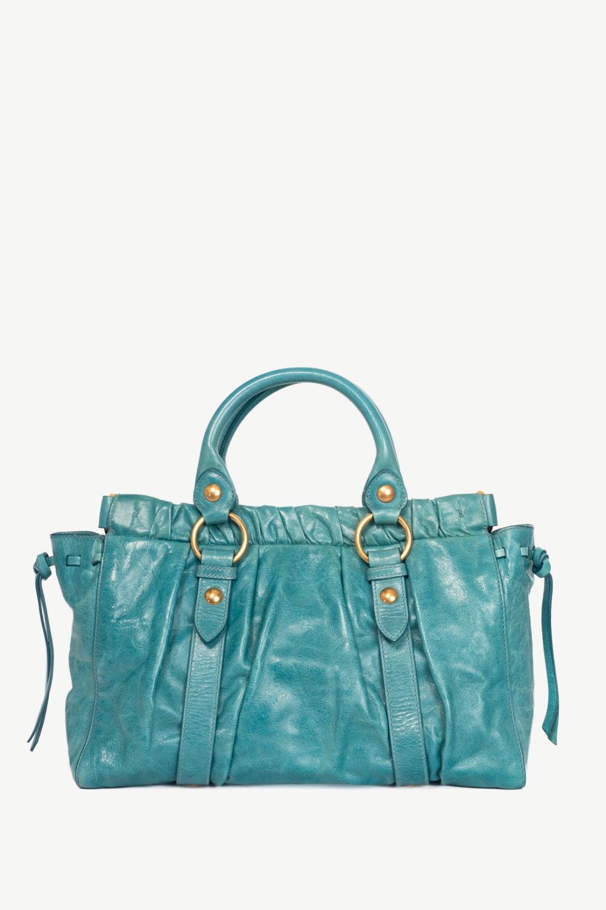 Miu Miu Teal Leather Large Satchel