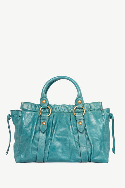 Miu Miu Teal Leather Large Satchel