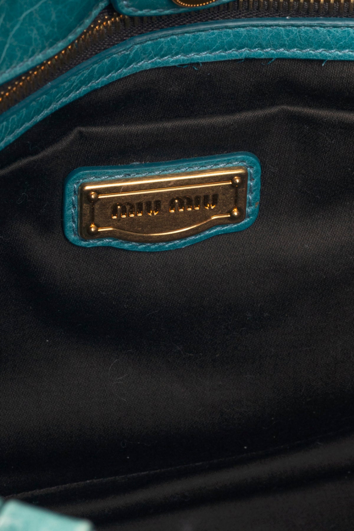Miu Miu Teal Leather Large Satchel