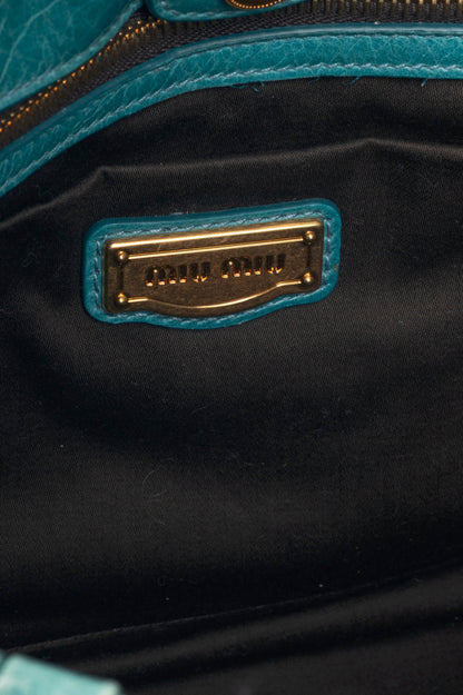 Miu Miu Teal Leather Large Satchel