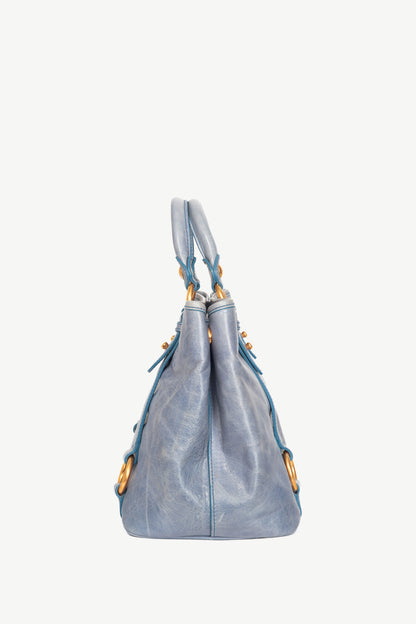 Miu Miu Bauletto Aperto Mare Vitello Shine Tote