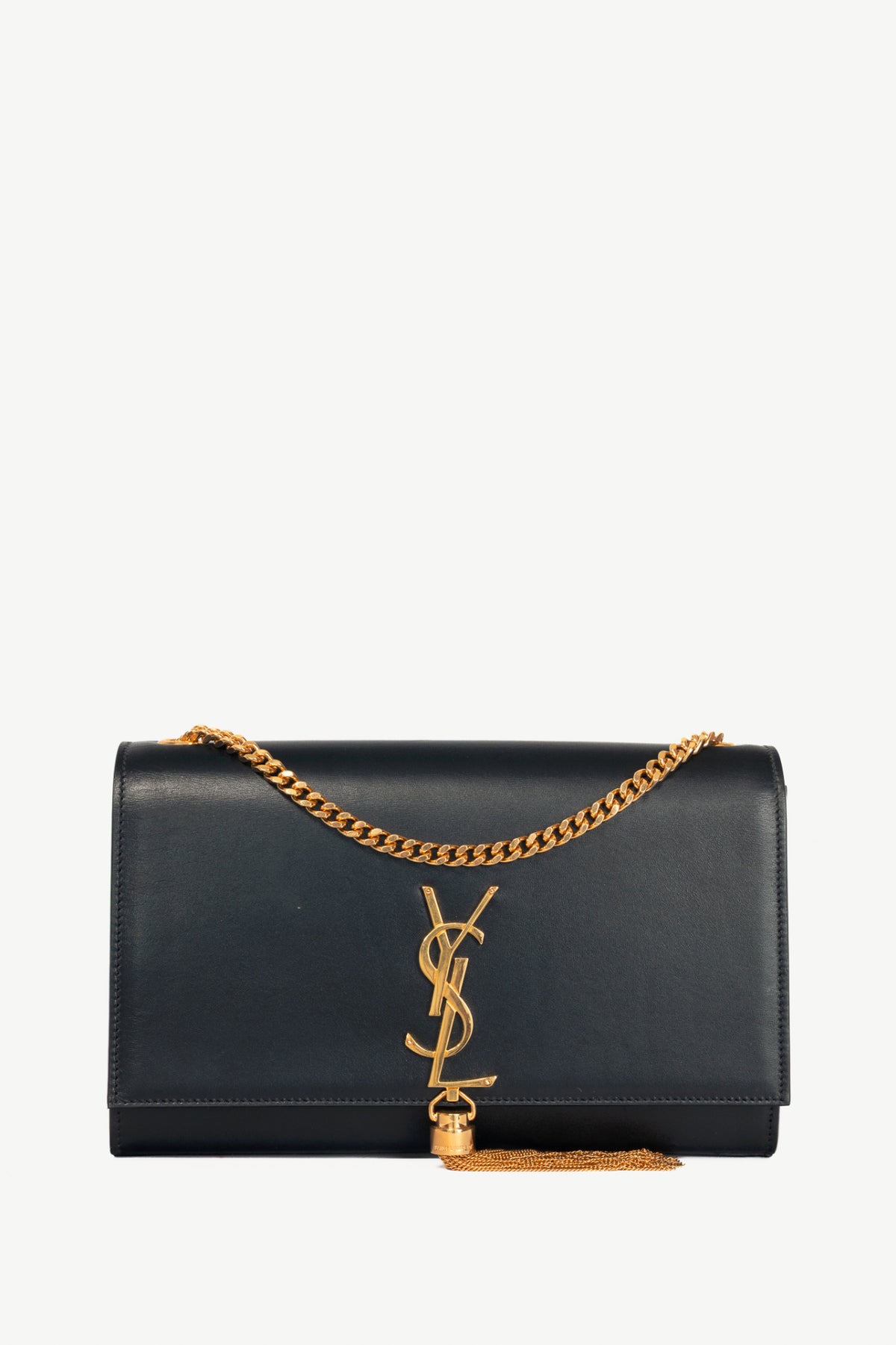 Saint Laurent Kate Medium Nero Leather YSL Monogramme Shoulder Bag