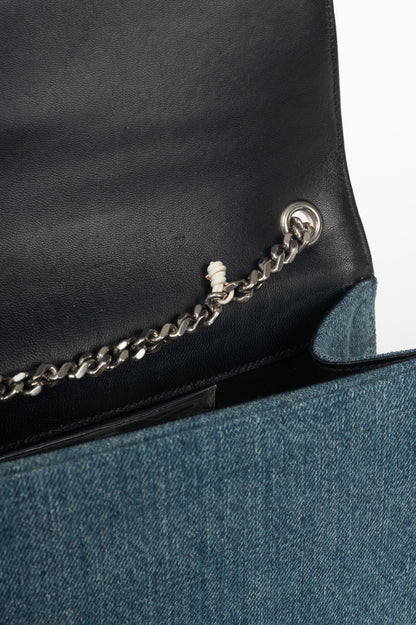 Saint Laurent Kate Medium Blue Denim YSL Monogramme Shoulder Bag