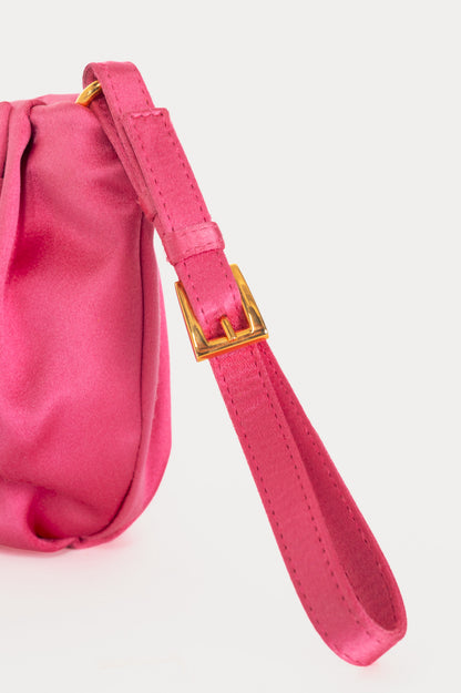 Prada Necessaire Fuxia Raso Bow Zip Wristlet