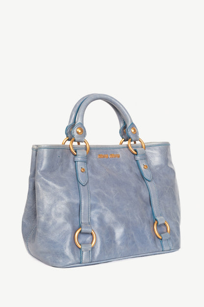 Miu Miu Bauletto Aperto Mare Vitello Shine Tote