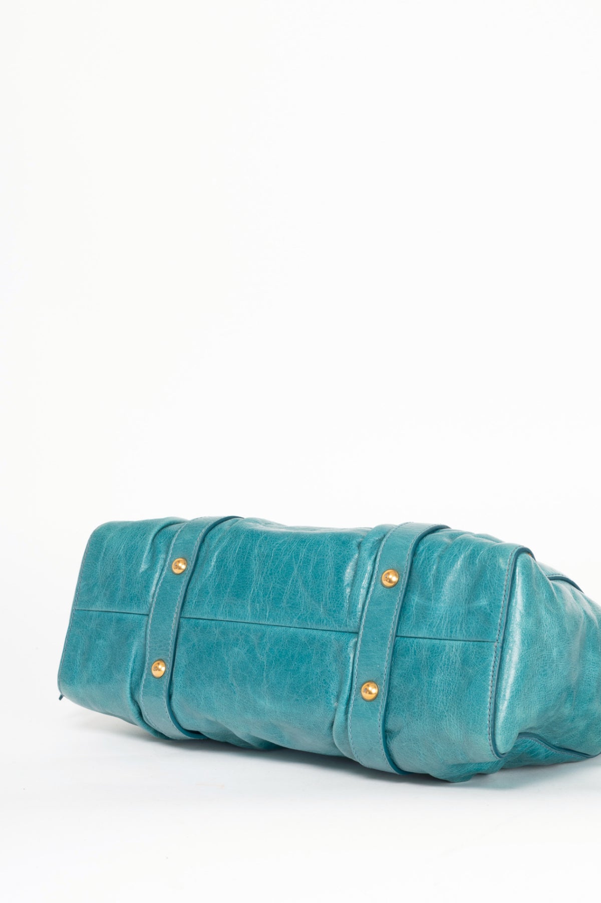 Miu Miu Teal Leather Large Satchel