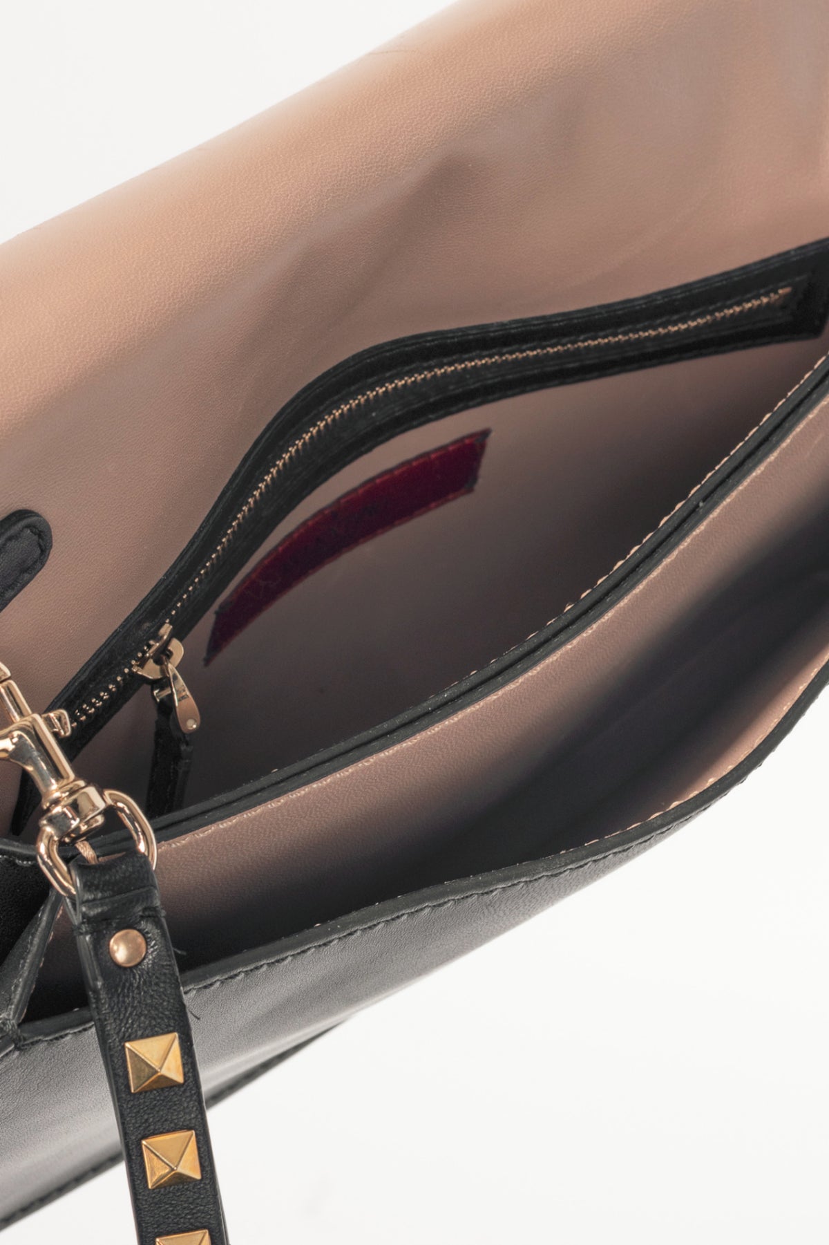 Valentino Garavani Nero Nappa Leather Rockstud Wristlet Clutch