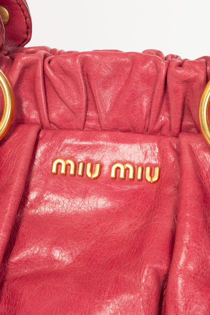 Miu Miu Pale Purple Drawstring Tie Satchel