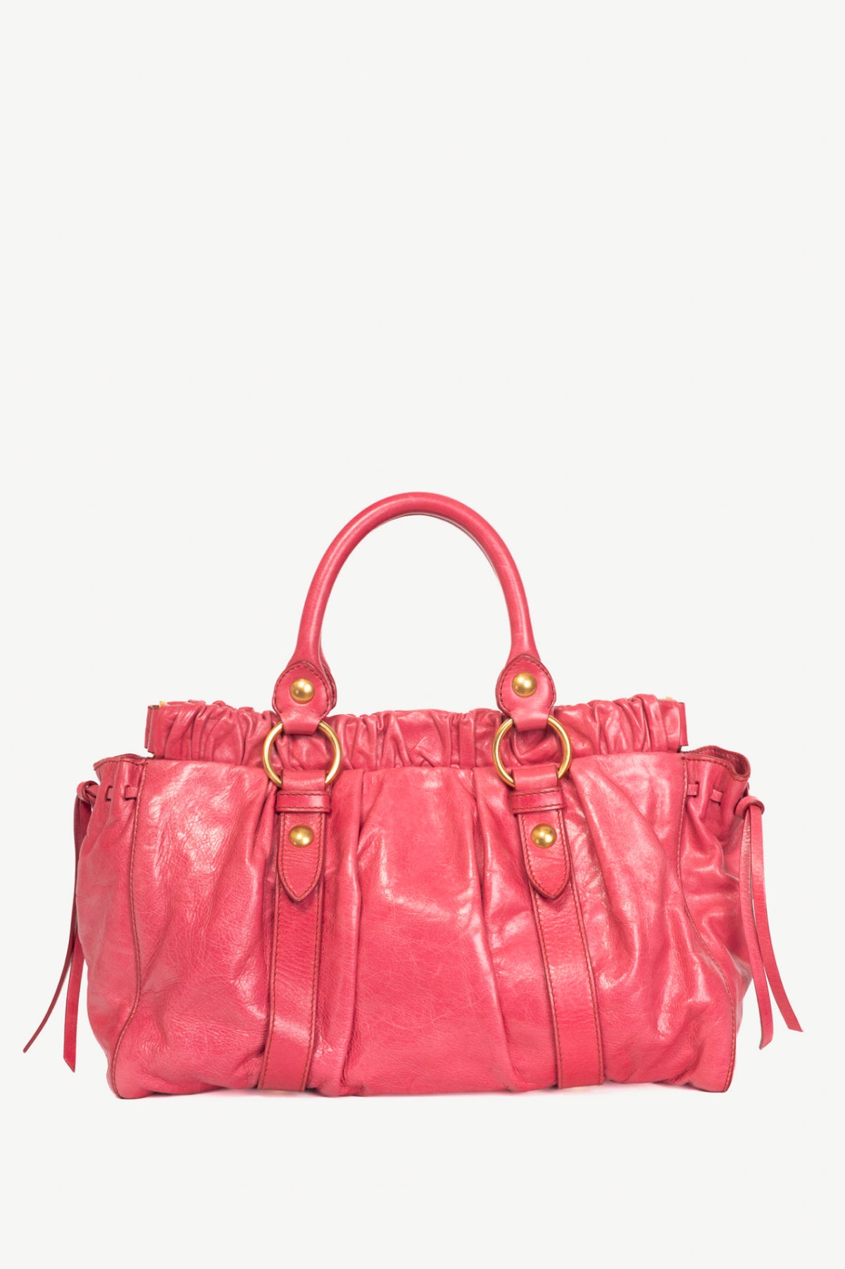 Miu Miu Pale Purple Drawstring Tie Satchel