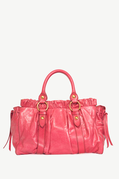 Miu Miu Pale Purple Drawstring Tie Satchel