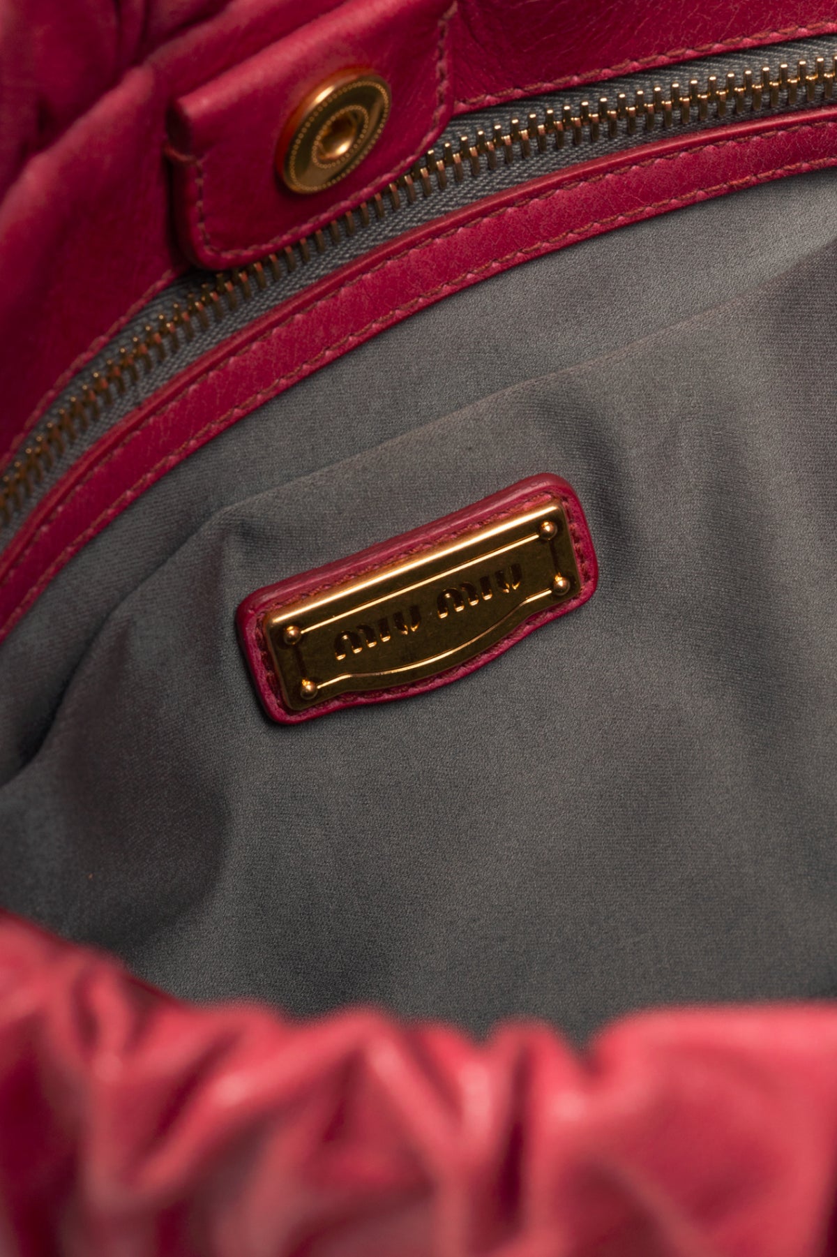 Miu Miu Pale Purple Drawstring Tie Satchel