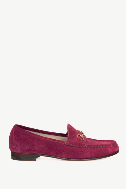 Gucci 1953 Fuchsia Suede Horsebit Loafers