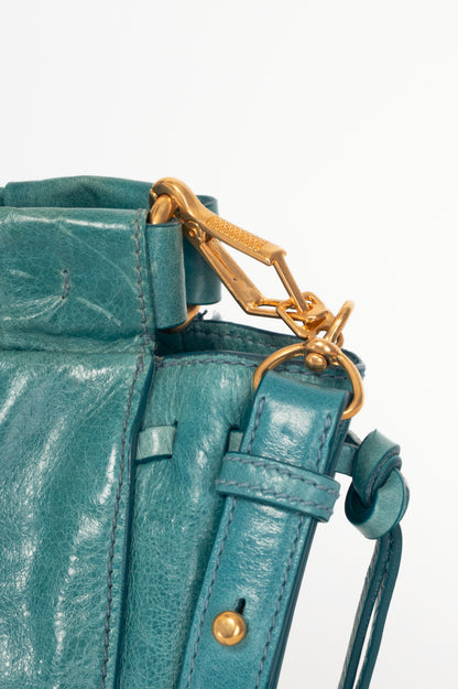 Miu Miu Teal Leather Large Satchel